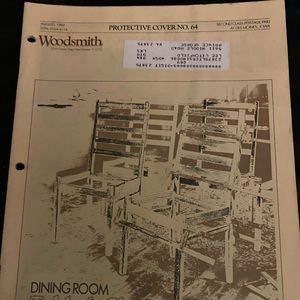 🎉5/$10🎉 Woodsmith magazine number 64 August 1989 dining room table & chairs